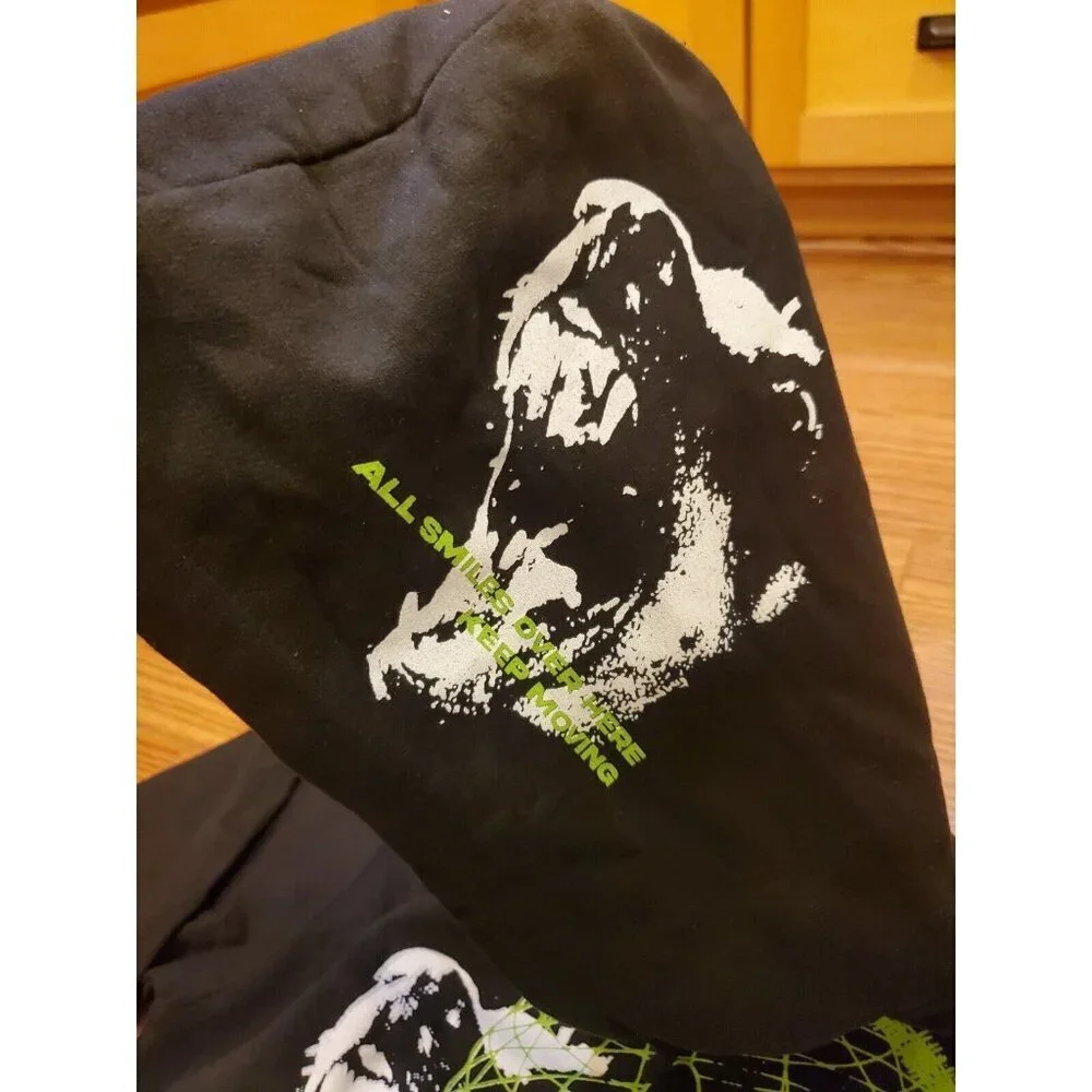 Fashion‎ Nova Hoodie Women's Size Large Black Green All Smiles Over Here NWOT